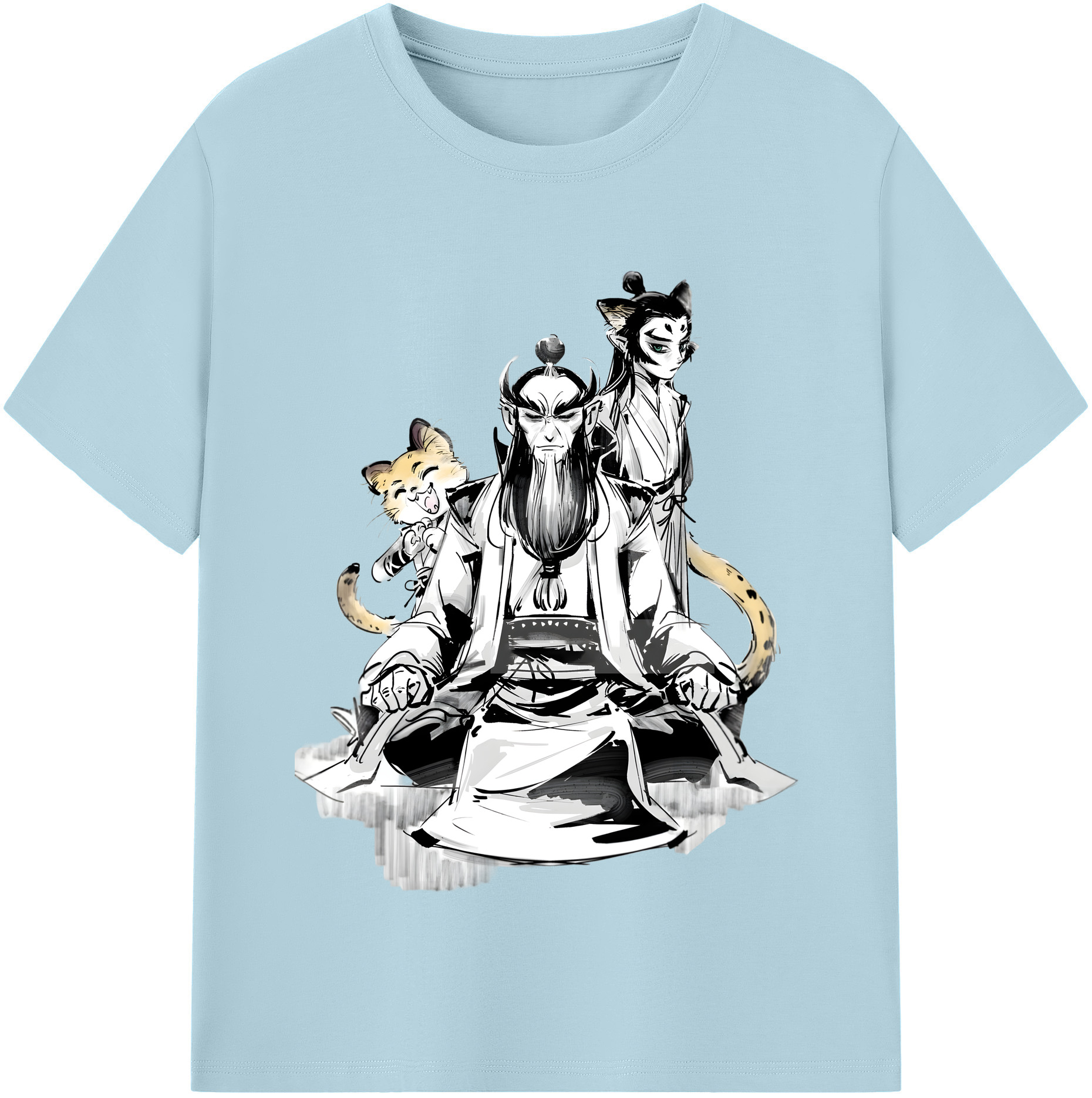 （画像用） Ne Zha 2 ナタ 魔童の大暴れ 綿100％半袖Tシャツ（フロントプリント）
